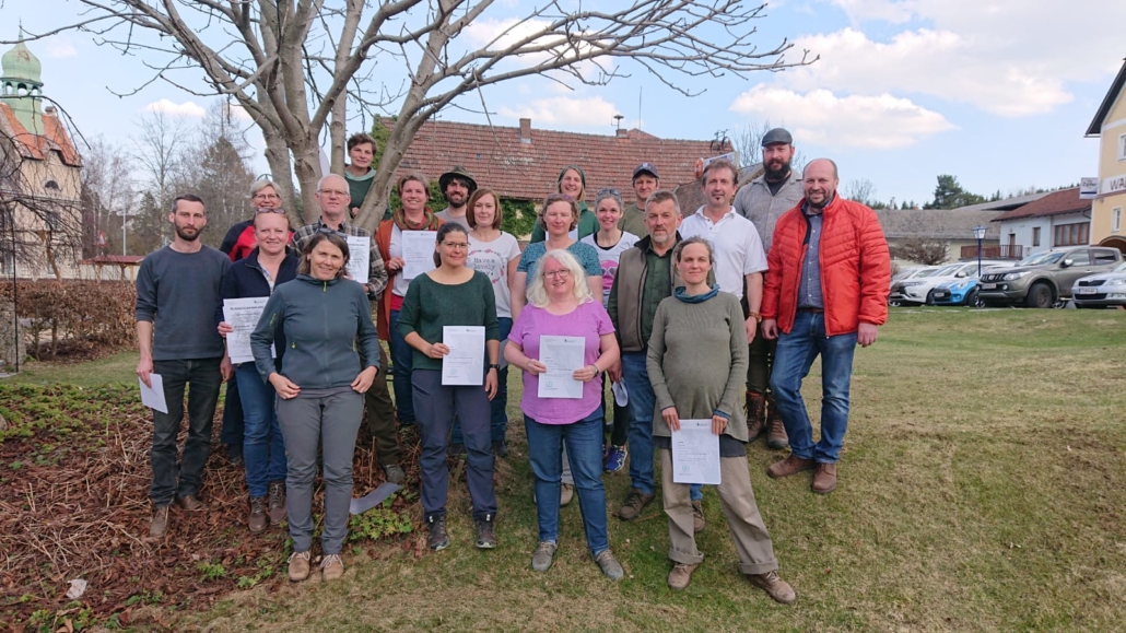 Abschluss Zertifikatslehrgang Waldpädagogik 15.04.22 Waldviertel