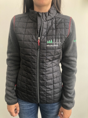 Strickfleece Hybridjacke "Holzklopfen" Damen ohne Kapuze
